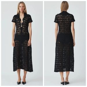 Beaufille - Ellis Black Crochet Dress Large